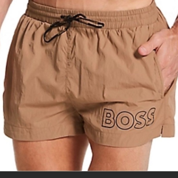 Hugo Boss Shorts Hugo Boss Mens Beige Mooneye Swim Shorts Poshmark